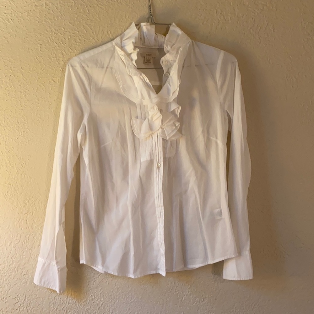 Hire ruffled j crew button down